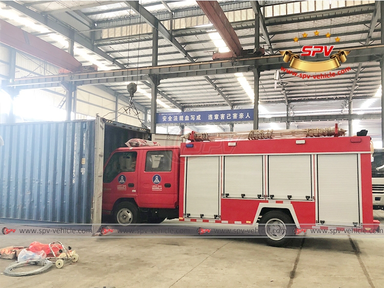 Fire Apparatus ISUZU - Loading into Container - 1 Fire Apparatus ISUZU - Loading into Container - 1